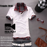 2010新品 男士T恤 新款 polo 情侣t恤 修身 翻领POLO衫 男 短袖