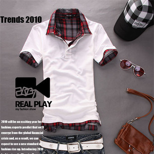 2010新品 男士T恤 新款 polo 情侣t恤 修身 翻领POLO衫 男 短袖