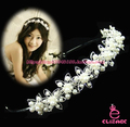 伊丽莎白新娘婚纱头饰发饰发箍式镶钻珍珠大皇冠2913配首饰盒