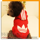 新款阿迪三叶草帽子小狗狗衣服春装春夏装贵宾泰迪犬金毛宠物服装
