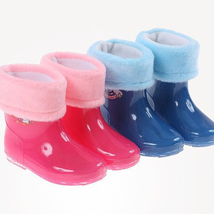  儿童雨鞋 女童春夏秋冬季可穿男童胶鞋巴布豆正品小童雨靴14-21cm