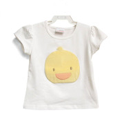 女童可爱T恤夏装外贸婴儿童装/小童短袖T恤/小鸭子白色短t上衣