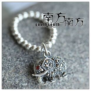  老银匠手工南方南方纯银饰品泰银复古宫廷女款戒指-小象