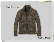 【团购】『Calvin Klein Jeans』日本客供PU皮革&middot;超修身机车皮衣
