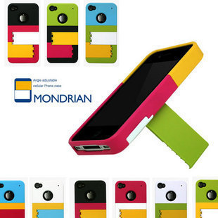 韩国MONDRIAN外壳iphone4手机壳 苹果4s手机套 百叶窗支架保护套