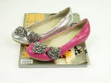 莱思丽正品 森林公主 蛇纹皮 皮里 手工窜珠 内增高<span class=H>秋鞋</span>/单鞋