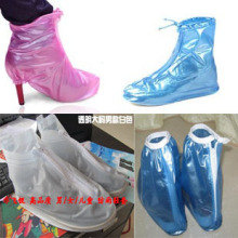 出口品质 珠光色女平跟高跟中帮防雨鞋套防水鞋套 加厚底耐磨防尘