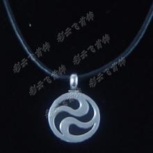 Chong Four Diamond - Original collar de Bvlgari - Tai Chi tres collar de fuego - negro trompeta de concha, de acero inoxidable 316L