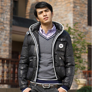 【JUSTYLE】90%白鸭绒可脱卸连帽羽绒服新款正品45001 原价499