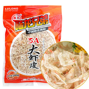  补钙补锌 陆龙3A大虾皮淡晒生|婴幼儿|儿童|青少年|中老年200g