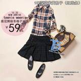 多多特价服饰/维尼熊秋冬新款纯棉格子衬衣 衬衫/WNC039K