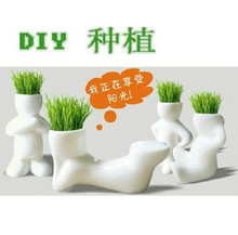 陶瓷长草娃娃/迷你园艺/小花园/礼品/迷你植物/长草娃娃（单人）
