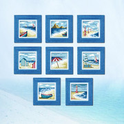 胡丽丽十字绣DMC套件 海景图八幅 照片墙 有3D 5D 精准印花印布