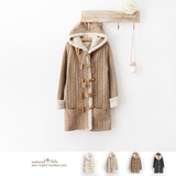 日系日单森林系 女粗棒针<em>织</em>镂空<em>木耳</em>边短袖蕾