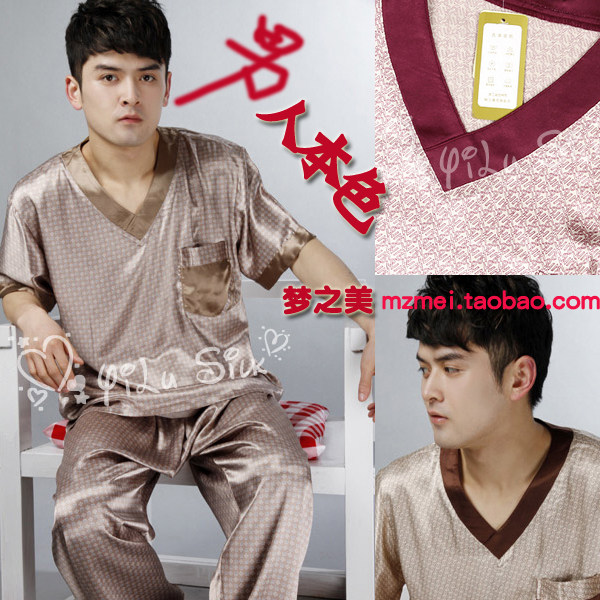 女士内衣/男士内衣/家居服,<em>夏季睡衣丝绸睡衣</em>男