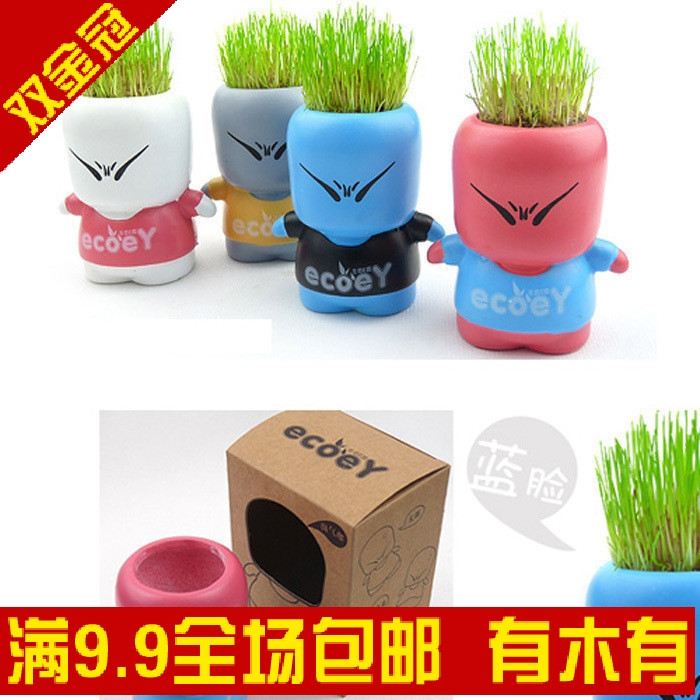 DIY淘气郎青草种植   快乐农场种子/草子娃娃  多色随机发