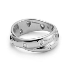 Un nuevo ultra-comerciar con objetos de plata] [regalos de cumpleaños Tiffany cruz de plata con incrustaciones de piedra Ring Ring
