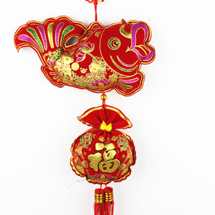  【鹏熙】喜庆用品春节用品-金鱼福财中国结大号 挂件/新居装饰门