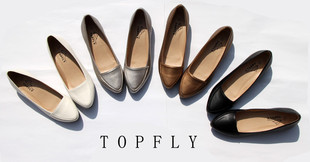 百搭尖头小坡跟◥◣皇冠◢◤TOPFLY时尚女鞋韩国单鞋-35至41码