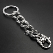 316L不锈钢钥匙扣男腰挂 骑士部落纹钥匙链钥匙圈 车钥匙挂件