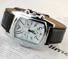ARMANI Armani relojes cinturón negro reloj rectángulo reloj de seis pines decoración Chen Li demostración
