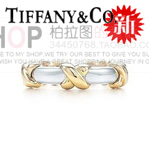 Tiffany cruz dicroicas símbolo anillo de plata de ley 925 cajas de regalo de la joyería