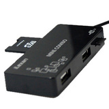 包邮 领先者 三口USB 分线器HUB+SD读卡器+TF读卡器