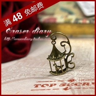  DIY饰品材料配件 31mm 古铜色 复古 维也纳鸟笼 挂饰190#-N