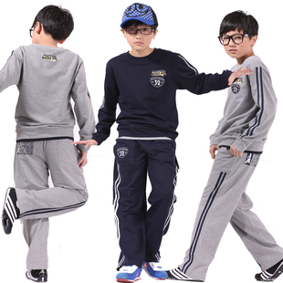  新款春装青少年儿童运动套装/男童中大童运动休闲卫衣+运动长裤