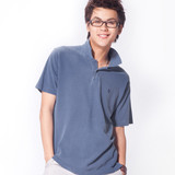 透气网眼 唐狮夏装男士纯色短袖翻领POLO衫#