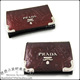 PRADA 普拉达时尚双色漆皮压花短夹