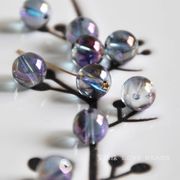 天然紫色镀彩水晶6-10mm散珠子配珠 diy手链项链配饰手工串珠材料