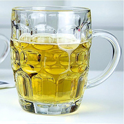 啤酒杯玻璃啤酒扎杯菠萝，杯带把大容量杯水杯玻璃，杯子ktv酒吧用杯