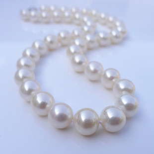 正圆强光天然大珍珠10-11-12mm项链，送妈妈婆婆礼物母亲节