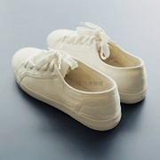 2022年小白鞋森女系薄底帆布鞋，女韩版显脚瘦文艺，范白色(范白色)帆布鞋