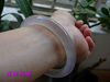 巴西玛瑙玉髓圆条手镯57mm 纯天然灰紫色镯子 时尚秀气饰品