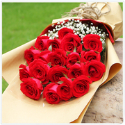 19朵红玫瑰花束 上海鲜花速递 花店同城送花爱你一生一世
