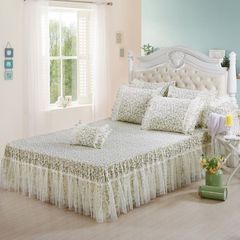 慧爱富安娜全棉床裙单件纯棉席梦思床罩床护套