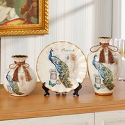 陶瓷花瓶三件套摆件家居，客厅电视柜创意装饰品，玄关花瓶结婚
