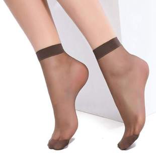 梦娜20双装透明水晶，丝袜超薄短丝袜，女短袜对对袜子包芯丝短袜