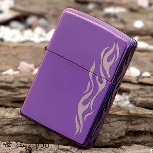 美国zippo防风，打火机紫冰火焰24814超薄限量正版