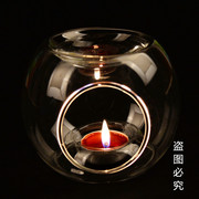 和风香薰烛台欧式香薰灯，耐热纯手工透明玻璃精油烛台