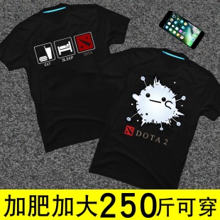 DOTA2塔NAVI DK战队游戏周边男短袖夏季T恤加肥加大码胖人衣服