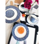 出口英国罗兰原单品牌陶瓷英式优雅白蓝西餐，牛排盘碗咖啡杯