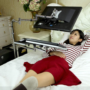 床上用台式电脑桌床边床前跨床懒人多功能可移动升降躺着玩支架
