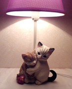 树脂灯饰摆设家居饰品动物猫工艺品儿童台灯摆件时尚情侣结婚