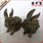 铜器纯铜兔子 12属相之铜生肖兔 财福兔家饰摆件招财