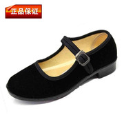 小方跟老北京儿童布鞋女童小礼仪体操黑布鞋舞蹈鞋黑色平绒鞋