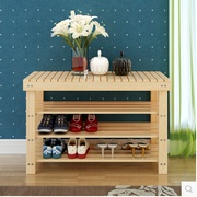纯实木鞋架木质换鞋凳多层防尘白色，鞋柜时尚简约储物凳