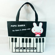 学院风钢琴兔许多猫潮范兔子漫画布包环保袋学生包 时尚单肩包3#
